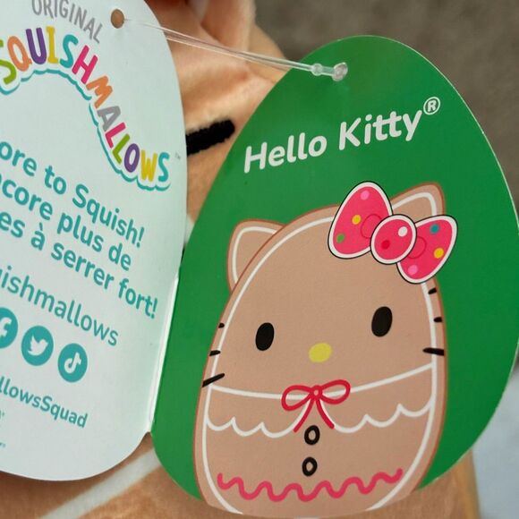 Squishmallows Sanrio Hello Kitty Christmas Gingerbread 10" Plush New w/Tag #R - Picture 4 of 5